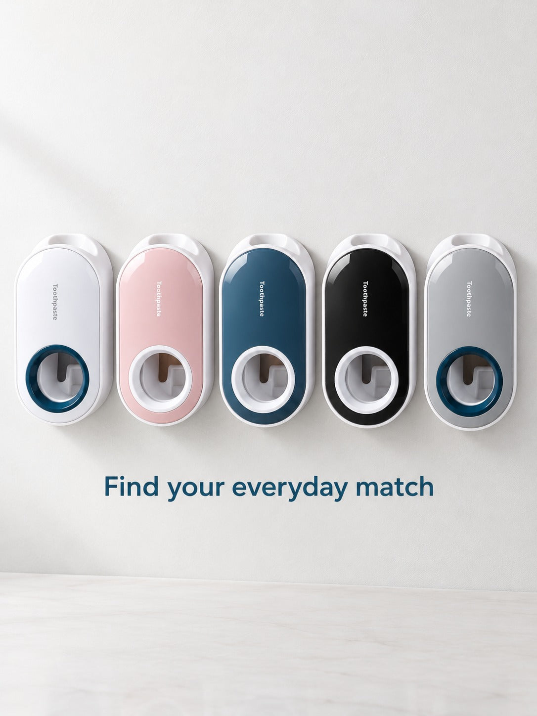 Wall-Mounted Toothpaste Dispenser With Toothbrush Holder