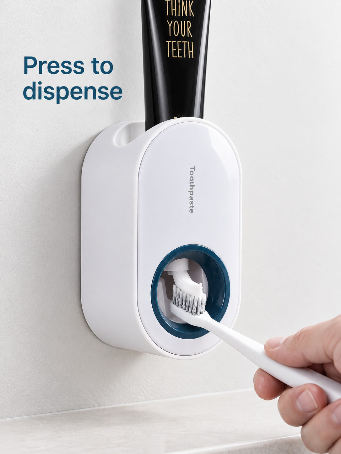 Wall-Mounted Toothpaste Dispenser With Toothbrush Holder