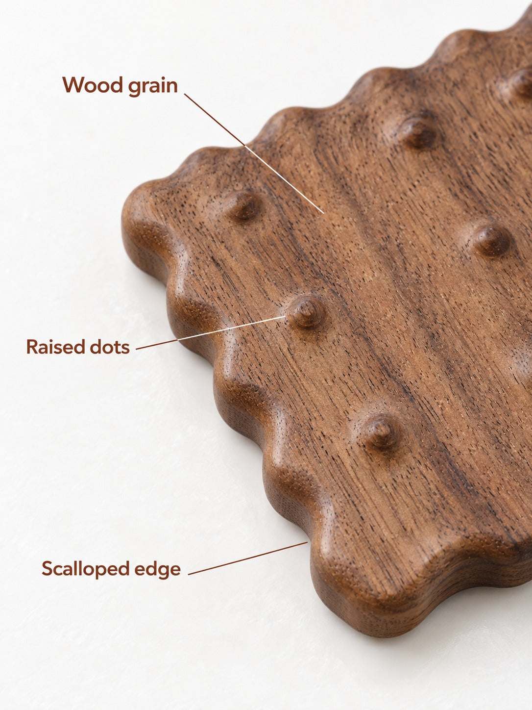 Solid Walnut Biscuit Coaster for Tea & Coffee Mugs