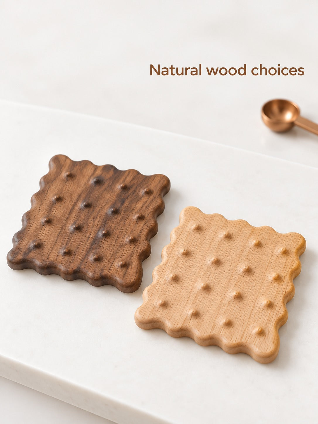 Solid Walnut Biscuit Coaster for Tea & Coffee Mugs