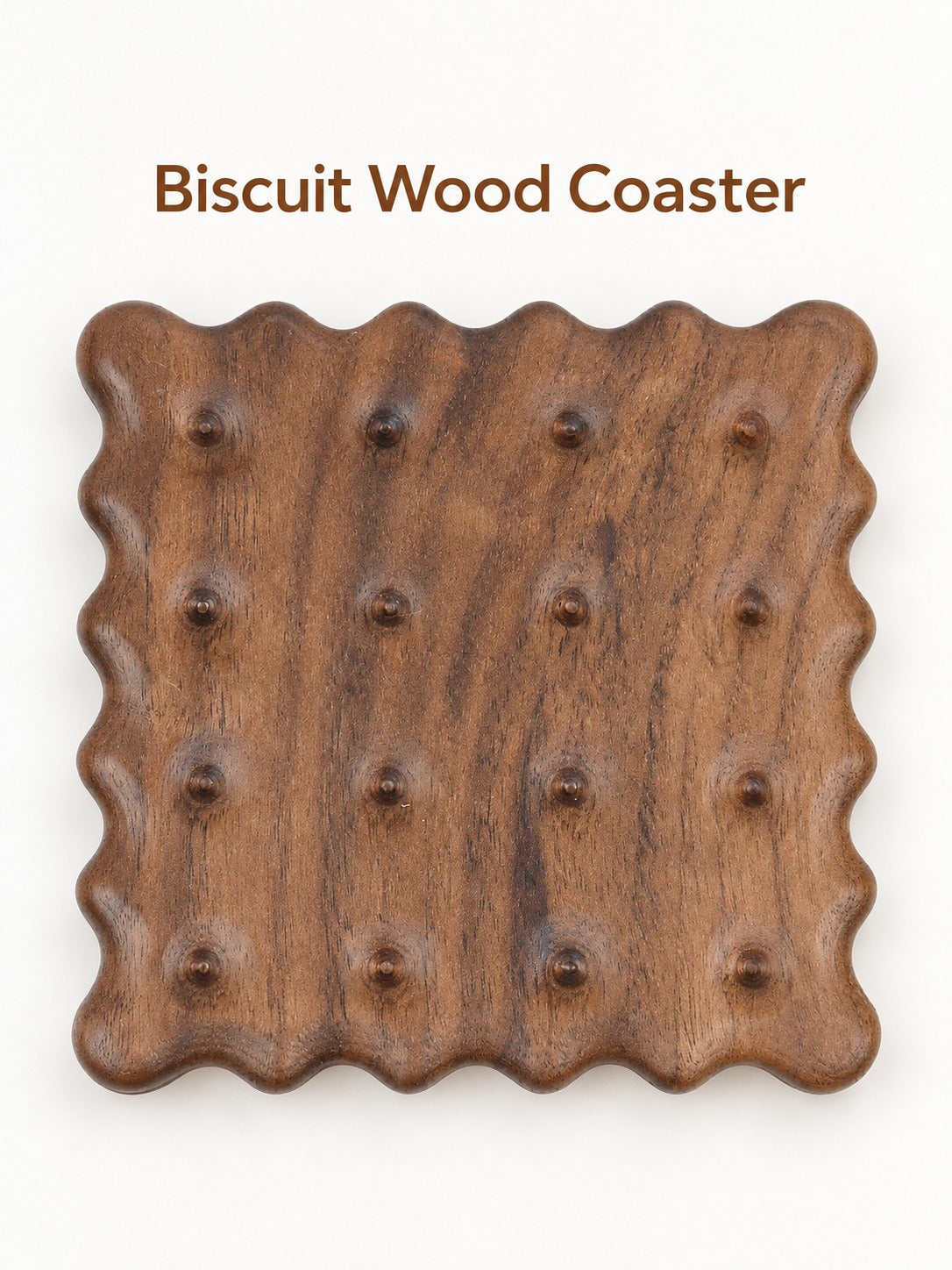 Solid Walnut Biscuit Coaster for Tea & Coffee Mugs