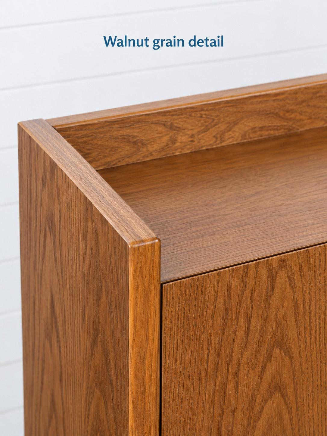 Walnut Buffet Cabinet with Storage and Adjustable Shelf