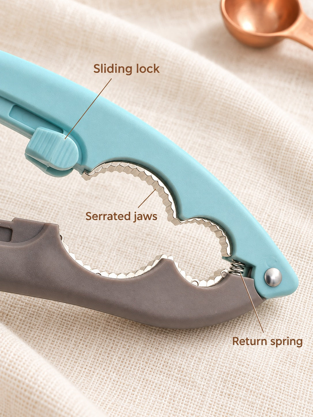 Walnut Cracker Clip with Serrated Jaws for Whole Nuts