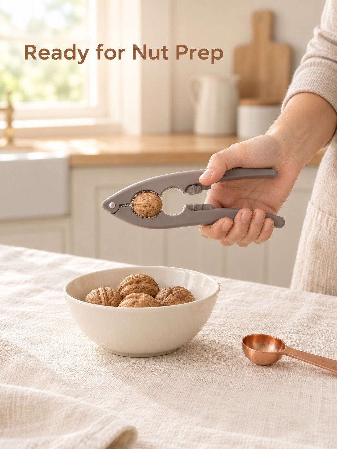 Walnut Cracker Clip with Serrated Jaws for Whole Nuts