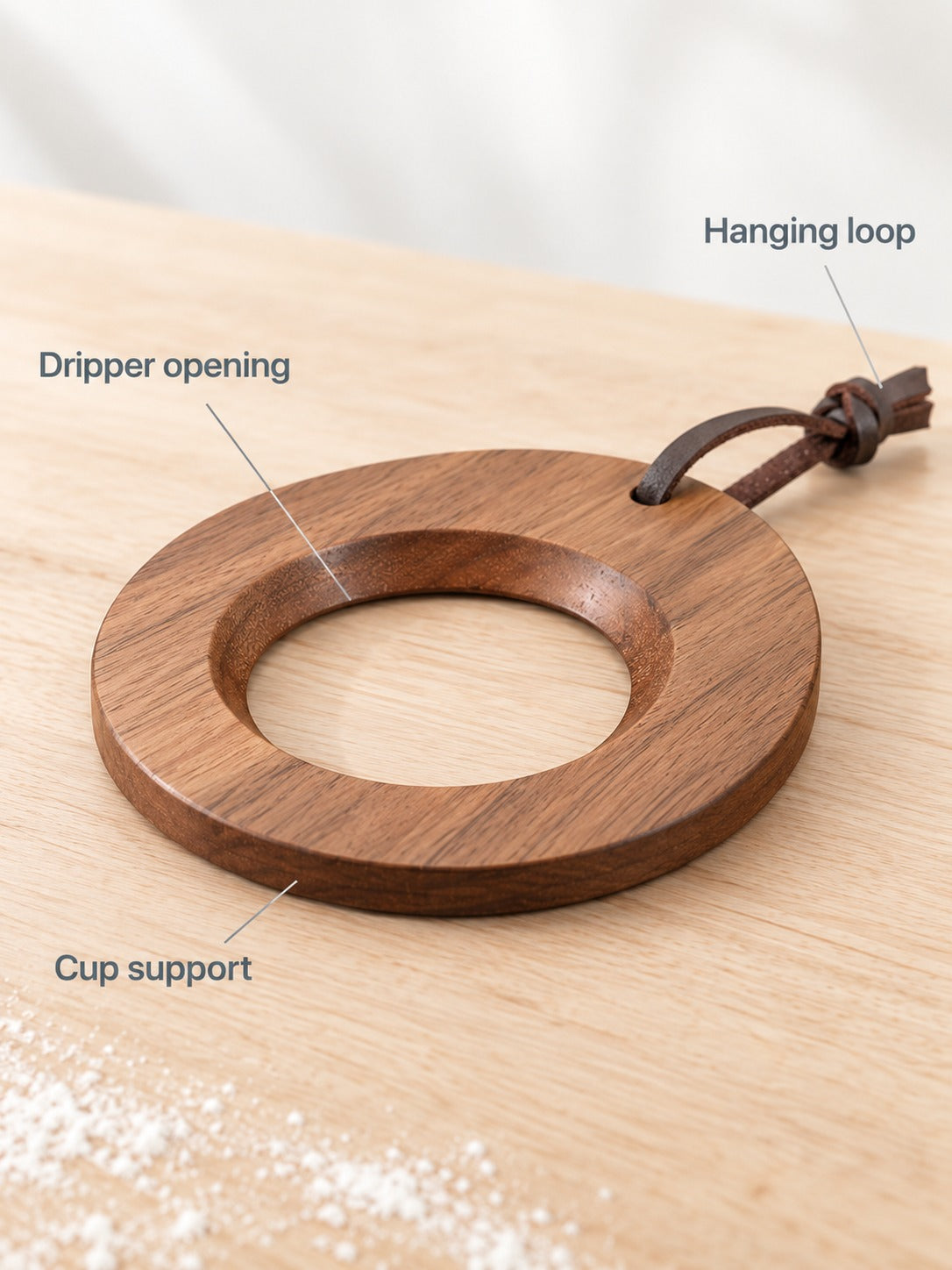 Walnut Pour-Over Coffee Dripper Stand With Glass Cone
