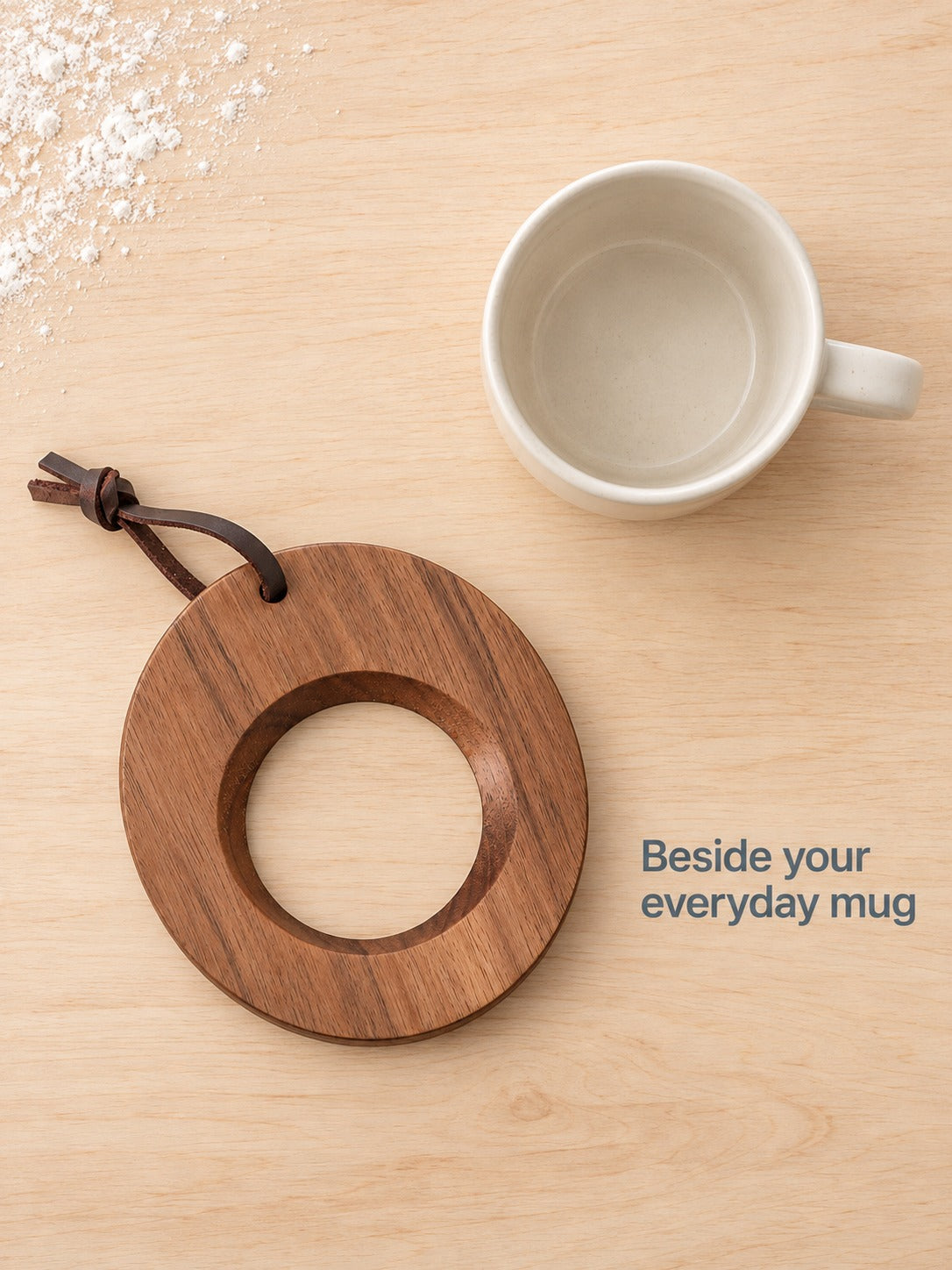 Walnut Pour-Over Coffee Dripper Stand With Glass Cone