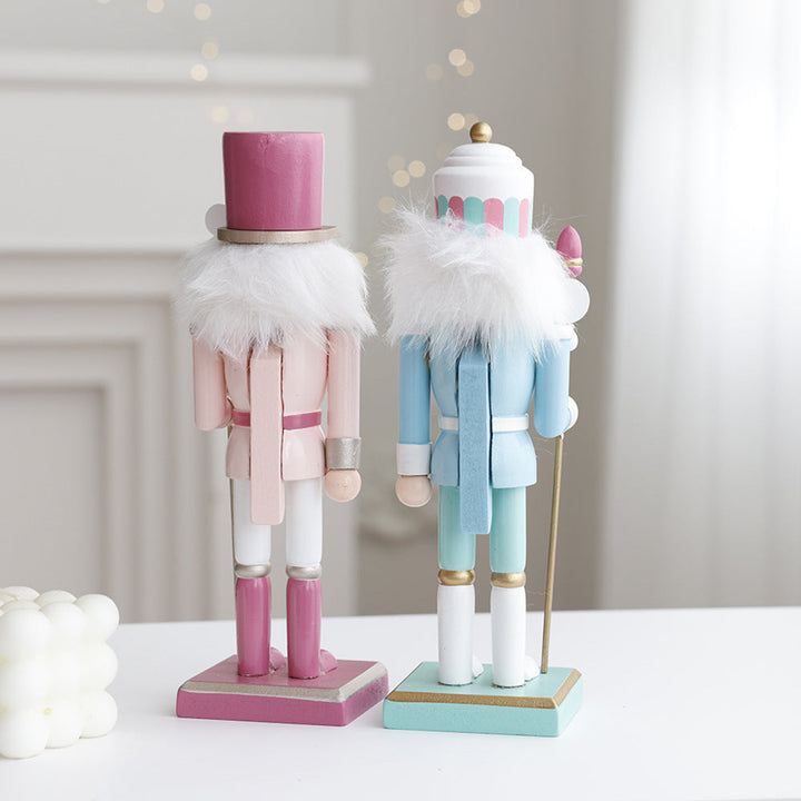 Wooden Nutcracker Ornament for Pastel Christmas Decor
