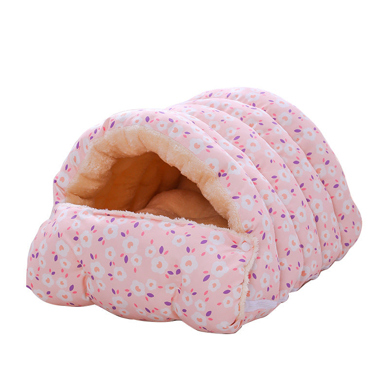 Enclosed Cat Bed with Plush Velvet Sleeping Retreat