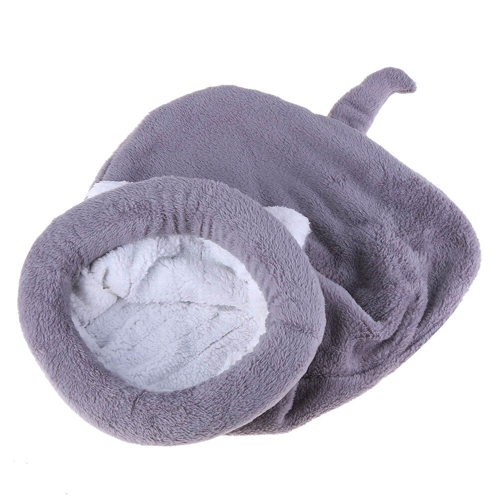 Enclosed Coral Fleece Cat Bed for Warm, Cozy Naps