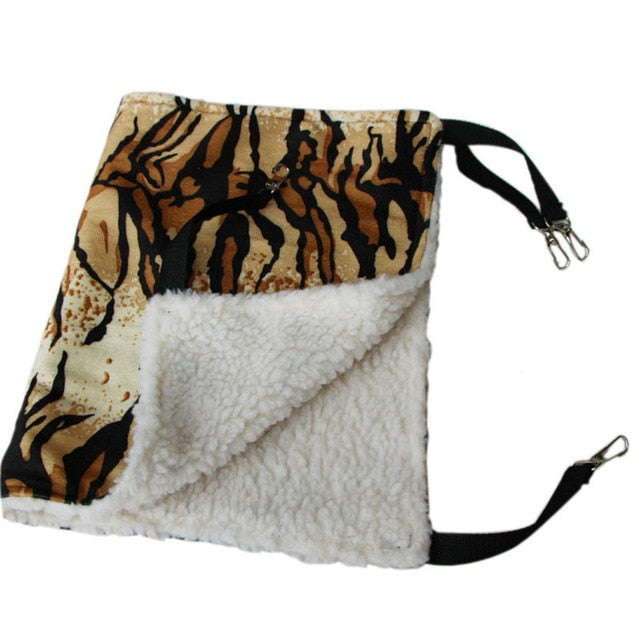 Warm Hanging Cat Bed for Cages, Winter Cozy Hammock