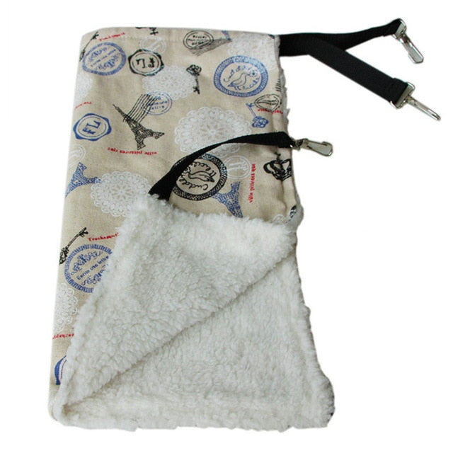 Warm Hanging Cat Bed for Cages, Winter Cozy Hammock