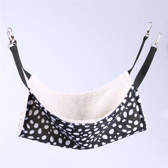 Warm Hanging Cat Bed for Cages, Winter Cozy Hammock