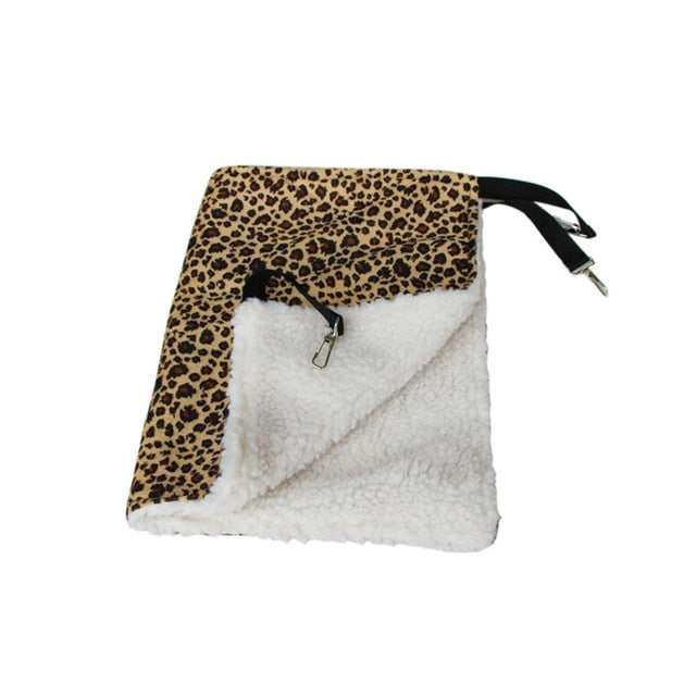 Warm Hanging Cat Bed for Cages, Winter Cozy Hammock