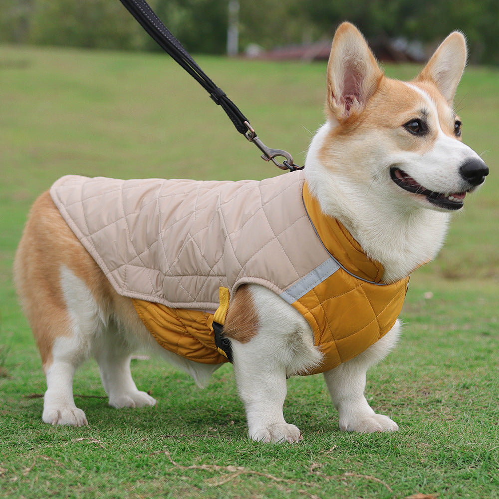 Quilted Reflective Dog Coat for Warm Winter Outdoor Walks