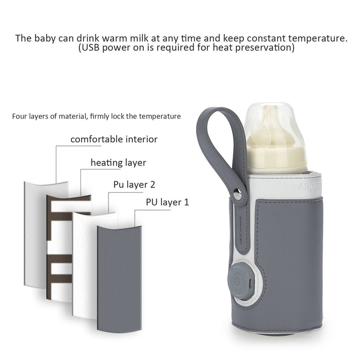 Portable Baby Bottle Warmer Sleeve With USB Heating