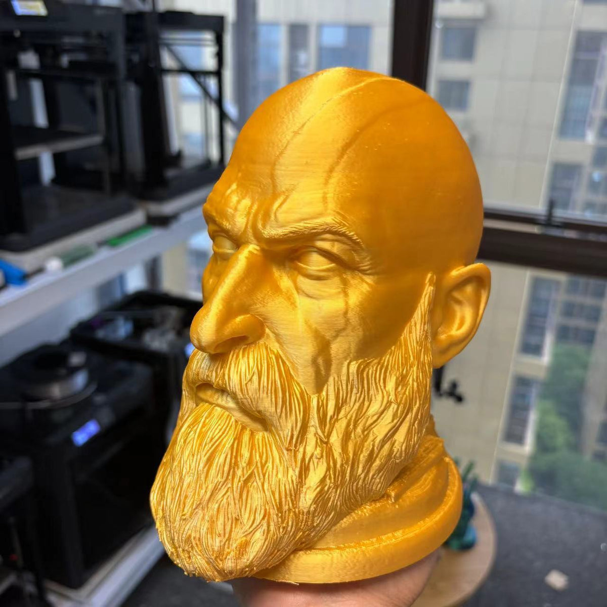 Warrior Head Headphone Stand for Gaming Desk Decor