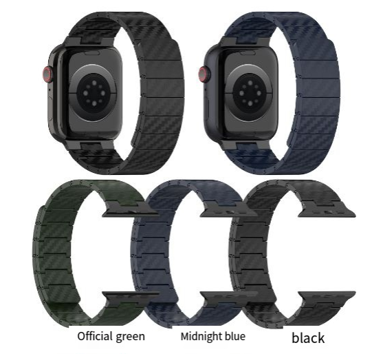 Carbon Fiber Apple Watch Band with Magnetic Closure