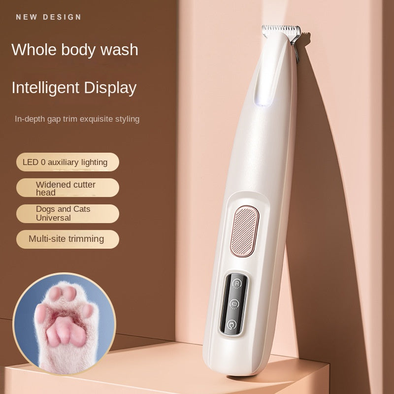 Waterproof Pet Paw Trimmer With LED Light & Display
