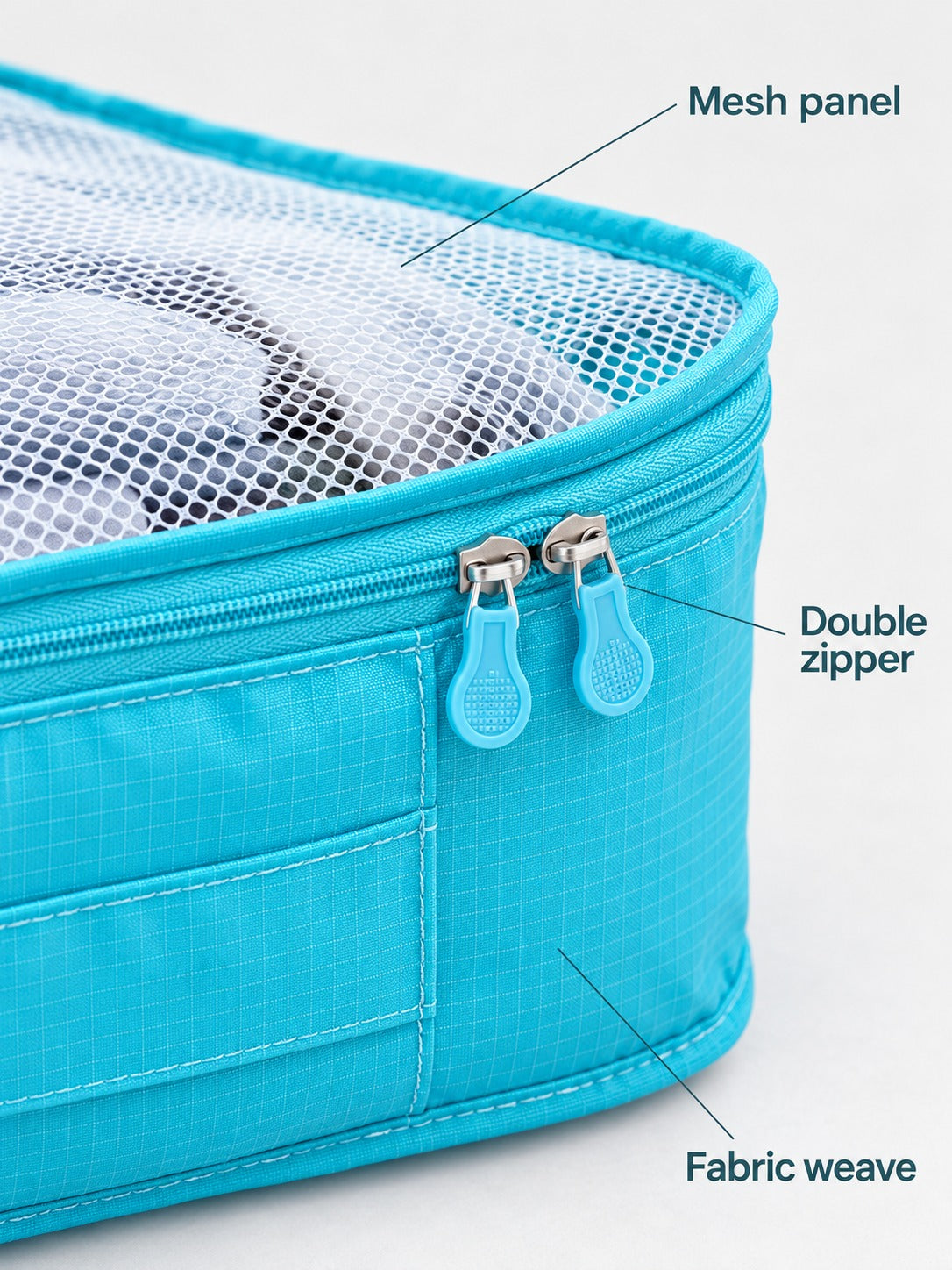 Waterproof Packing Cubes Set with Double Zipper for Travel