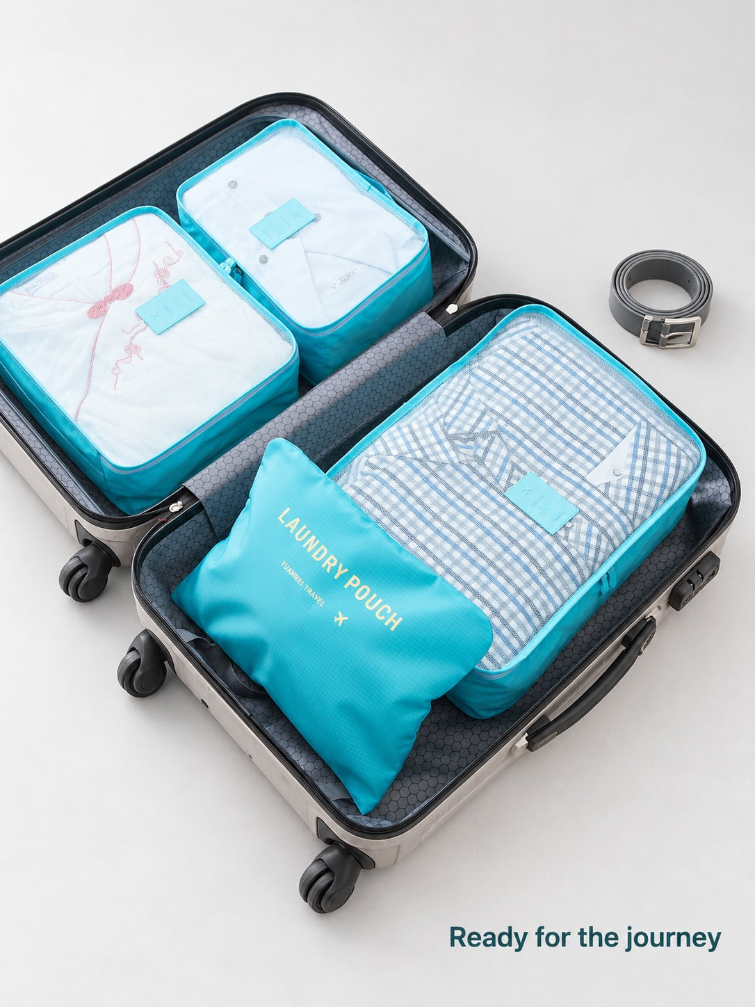 Waterproof Packing Cubes Set with Double Zipper for Travel