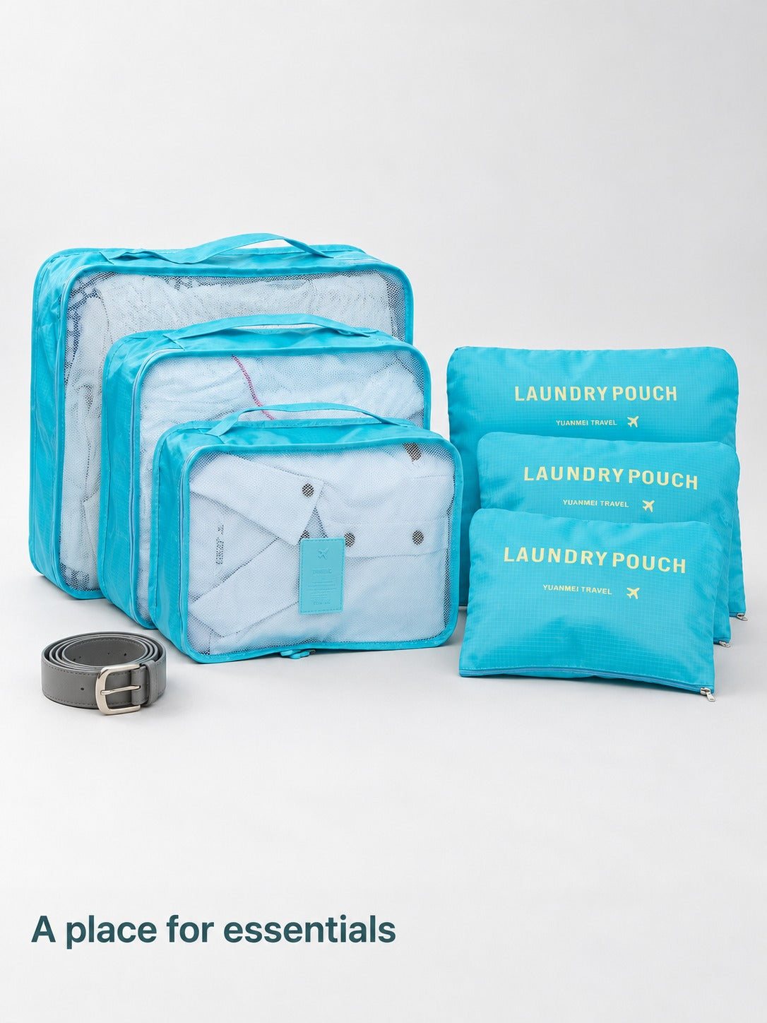 Waterproof Packing Cubes Set with Double Zipper for Travel