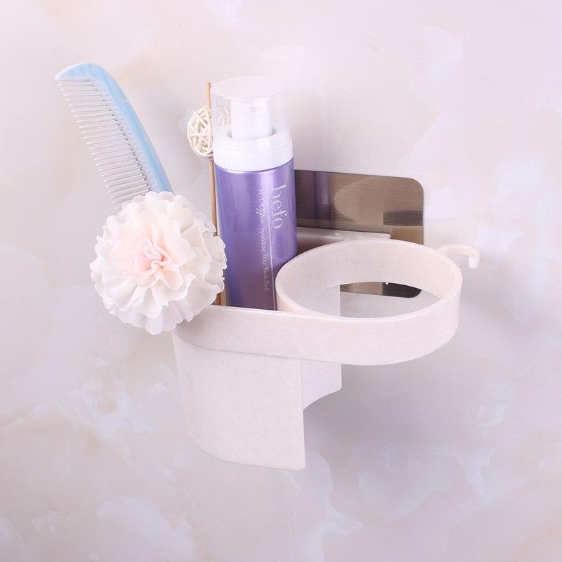 Wall Mounted Hair Dryer Holder, No-Drill Bathroom Rack