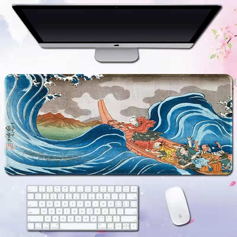Oversized Japanese Wave Gaming Mouse Pad & Desk Mat