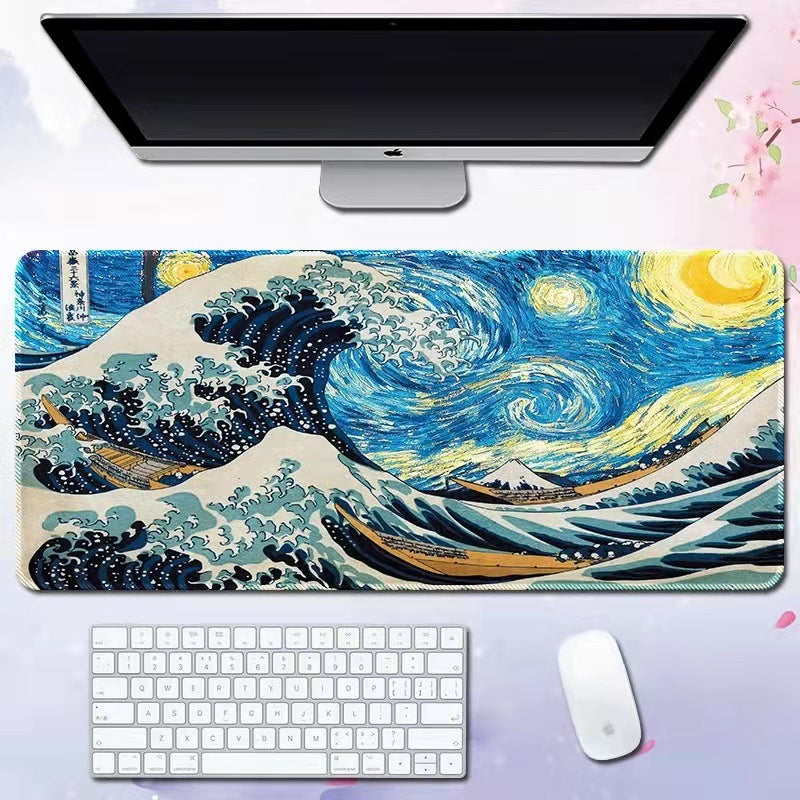 Oversized Japanese Wave Gaming Mouse Pad & Desk Mat