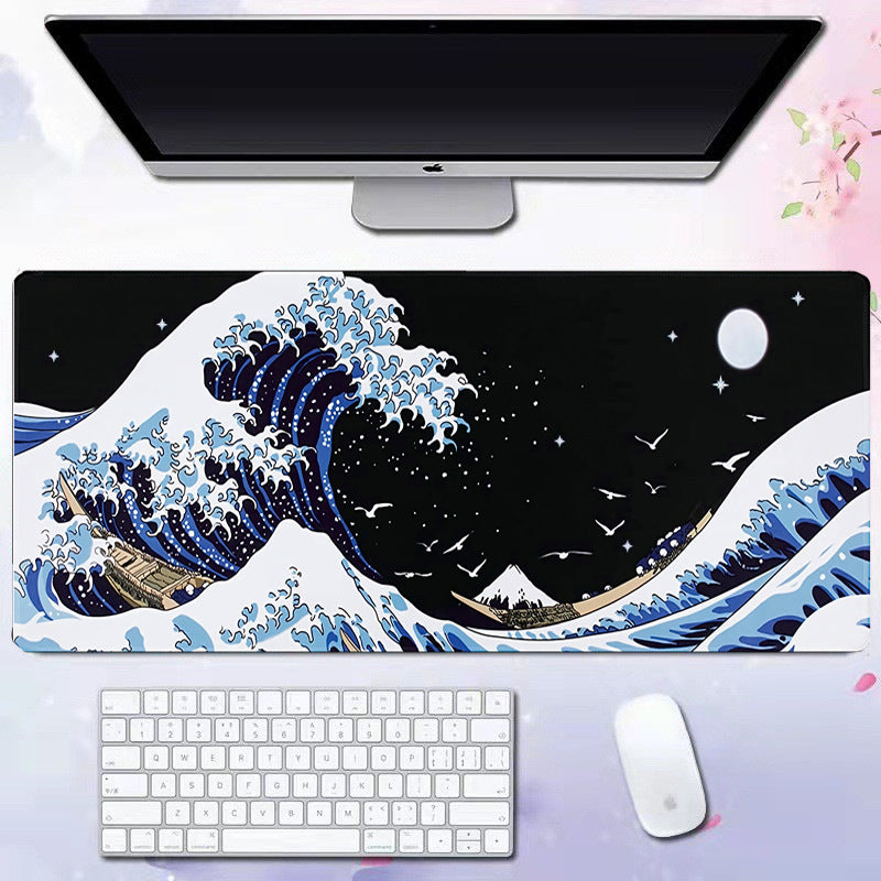Oversized Japanese Wave Gaming Mouse Pad & Desk Mat