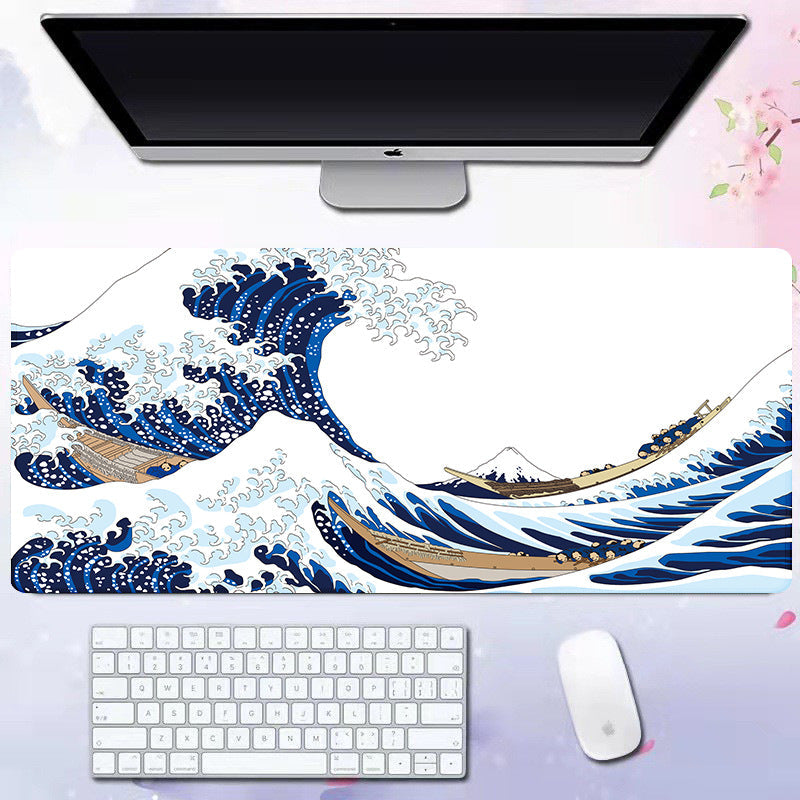 Oversized Japanese Wave Gaming Mouse Pad & Desk Mat
