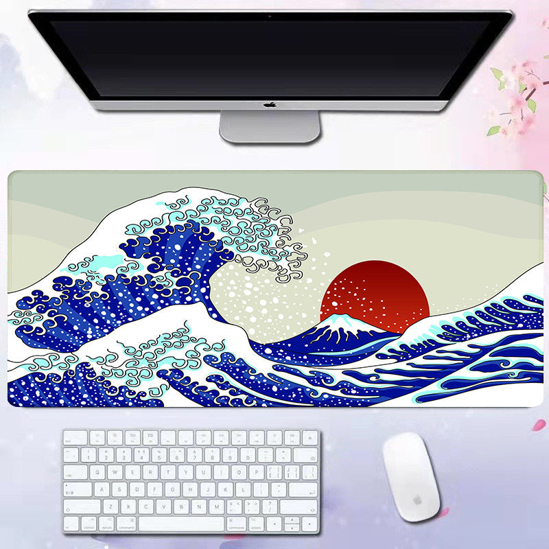 Oversized Japanese Wave Gaming Mouse Pad & Desk Mat