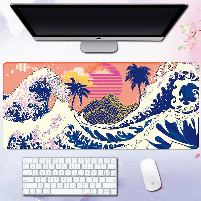 Oversized Japanese Wave Gaming Mouse Pad & Desk Mat