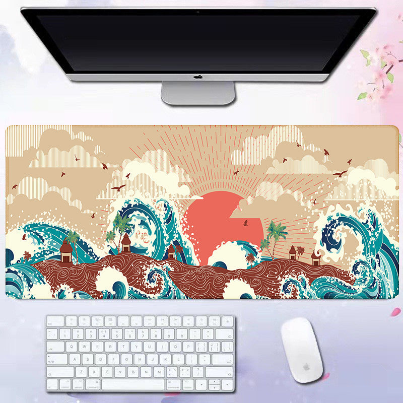 Oversized Japanese Wave Gaming Mouse Pad & Desk Mat