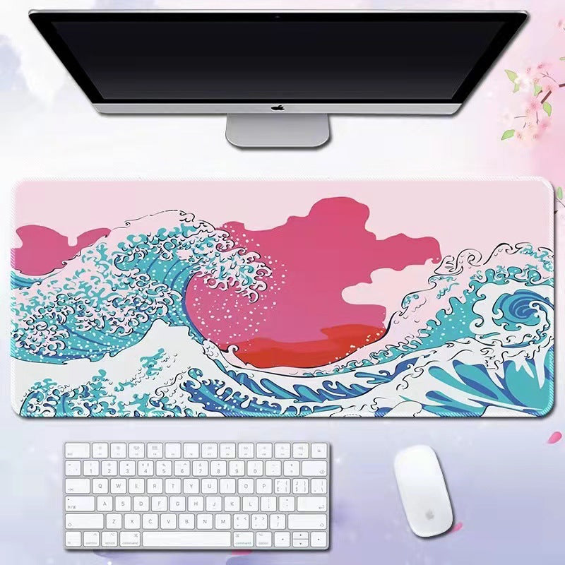 Oversized Japanese Wave Gaming Mouse Pad & Desk Mat