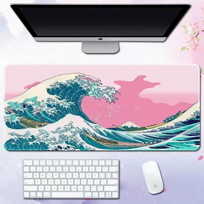 Oversized Japanese Wave Gaming Mouse Pad & Desk Mat