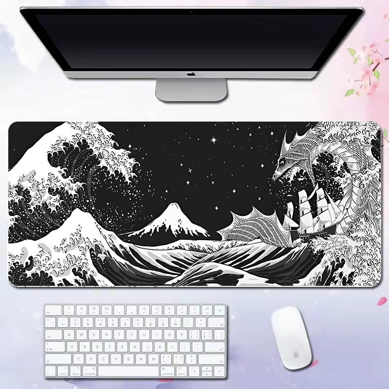 Oversized Japanese Wave Gaming Mouse Pad & Desk Mat
