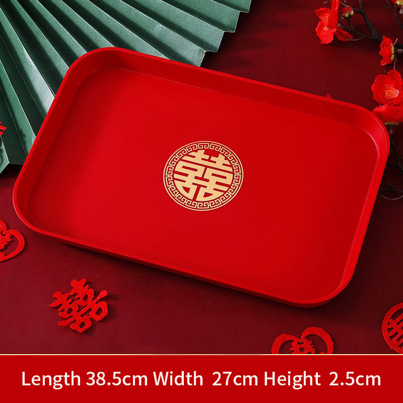 Red Wedding Candy Tray Set for Dried Fruit Displays