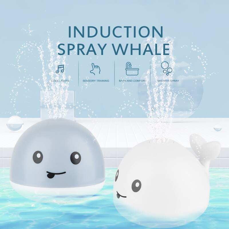 Whale Bath Sprinkler Toy With Automatic Sensing Lights