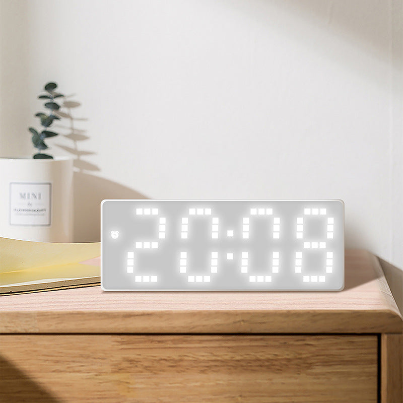 Mirrored Digital Alarm Clock With Easy-Read Display