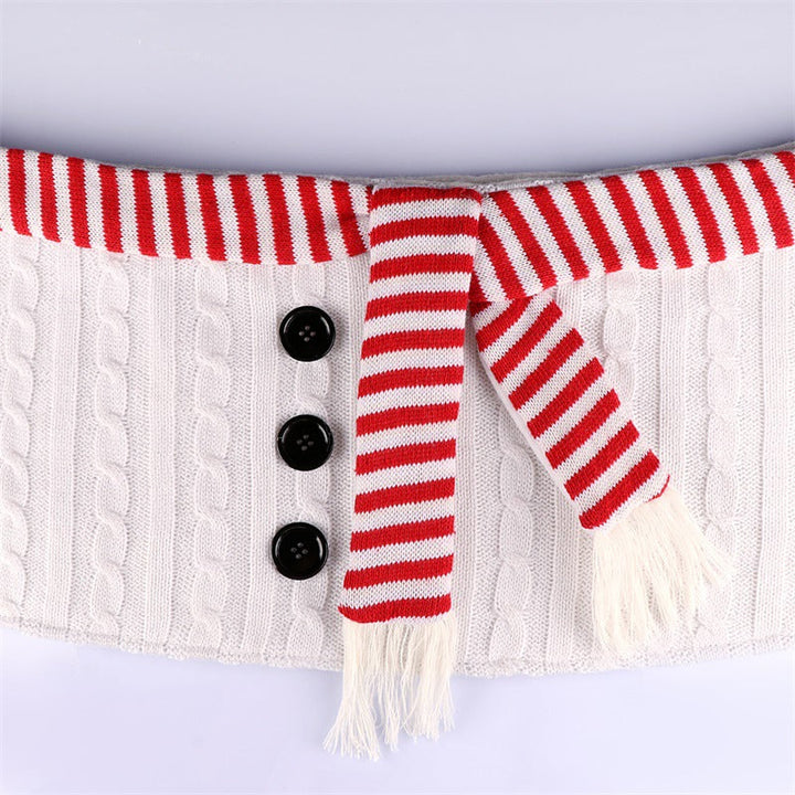 Christmas Tree Skirt With Cozy Snowman Holiday Design