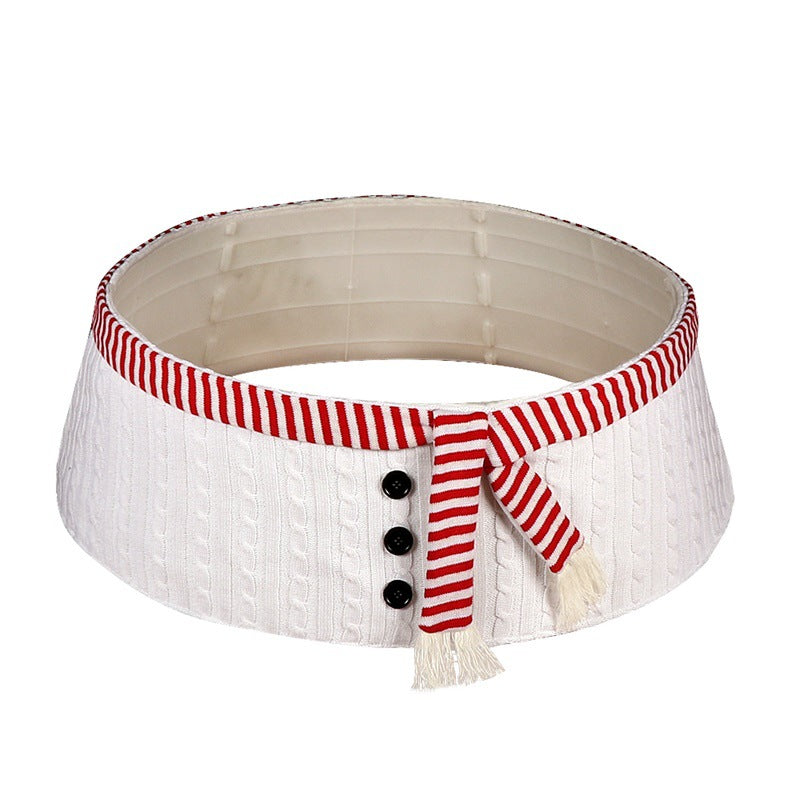 Christmas Tree Skirt With Cozy Snowman Holiday Design