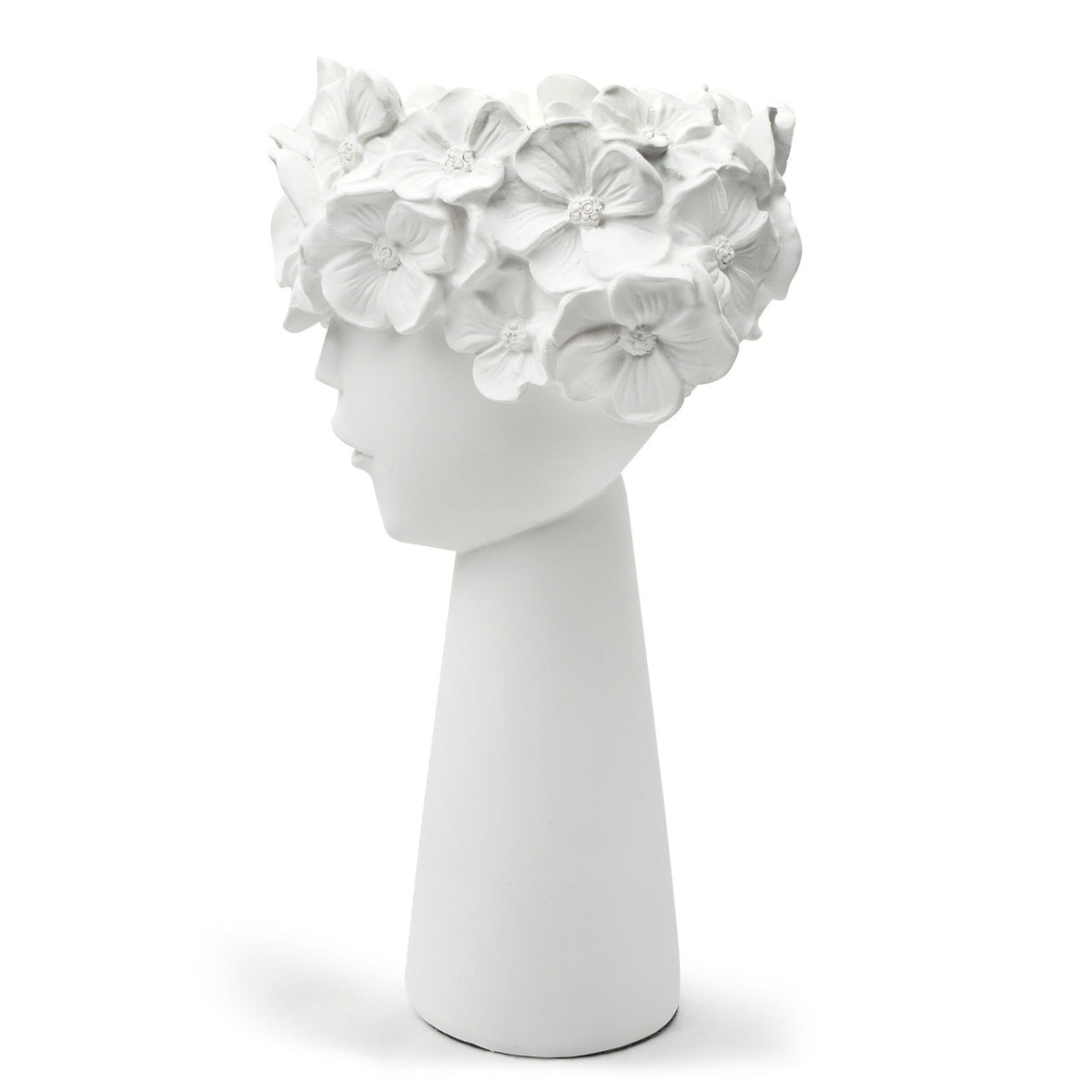 Sculptural Bust Planter with Gold Floral Accent Decor