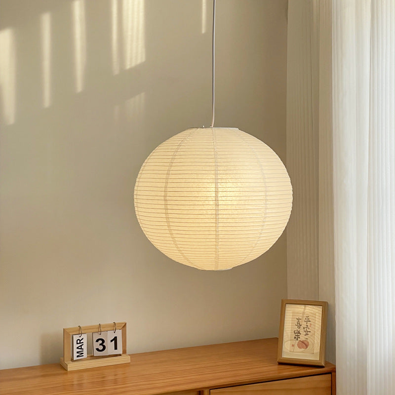 White Japanese Rice Paper Pendant Light for Living Room