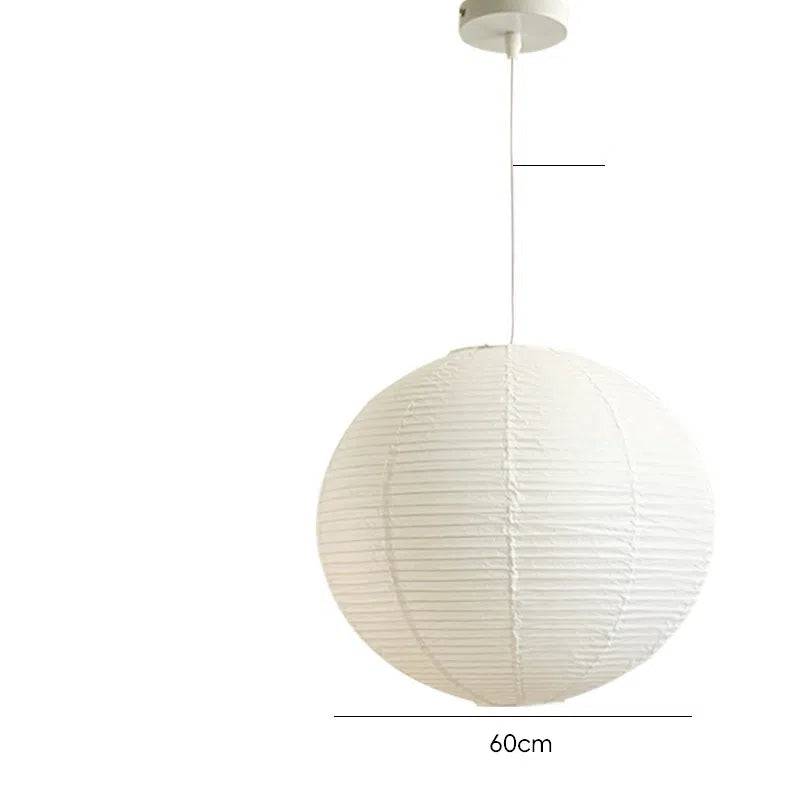 White Japanese Rice Paper Pendant Light for Living Room