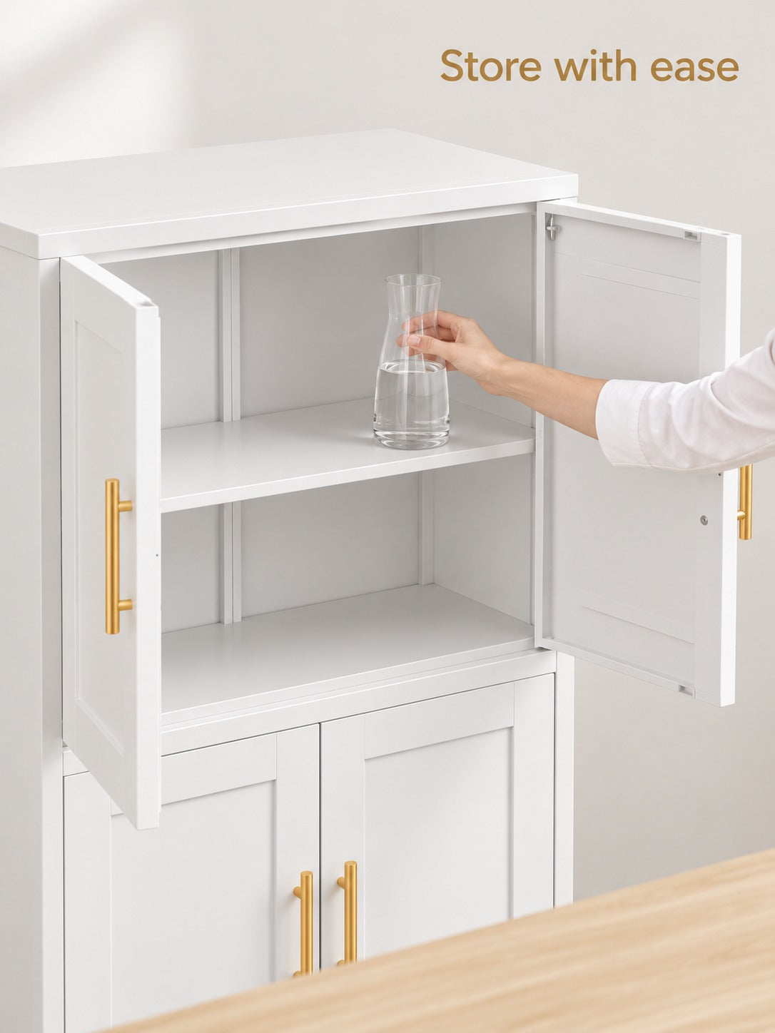 Kitchen Pantry Storage Cabinet with Doors and Shelves