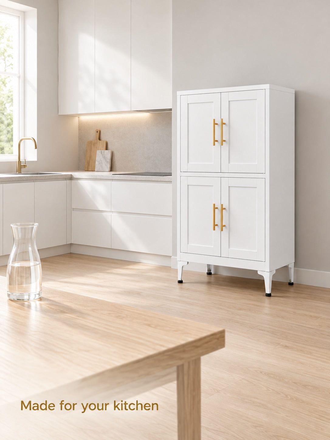 Kitchen Pantry Storage Cabinet with Doors and Shelves