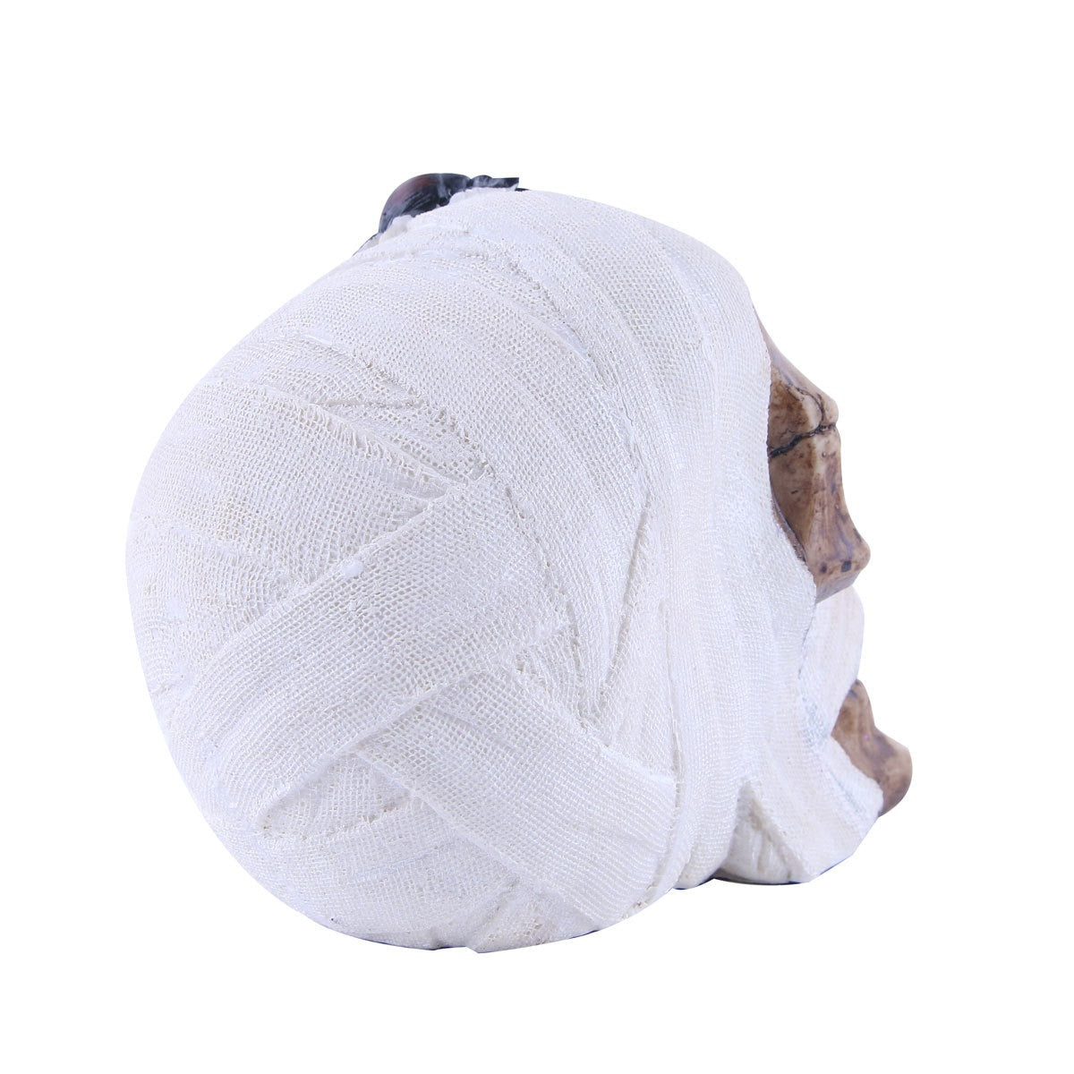 White Scarf Resin Skull Ornament for Gothic Decor