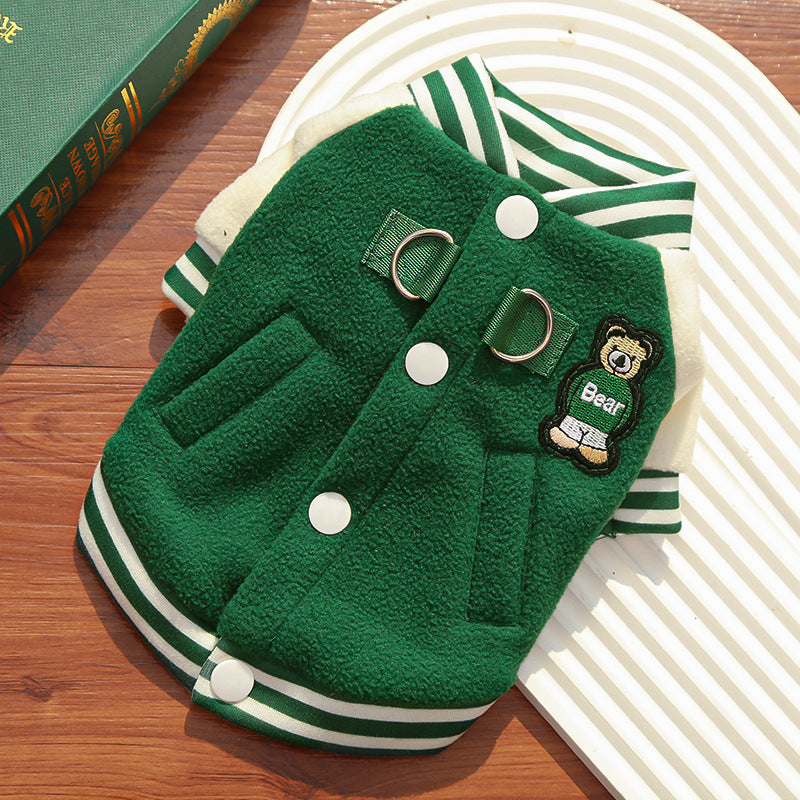 Fleece Dog Jacket for Warm, Stylish Walks and Travel