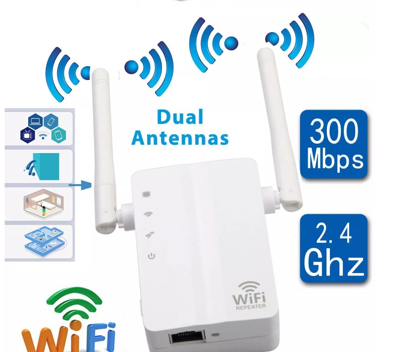 WiFi Repeater 300 Mbps Plug-In Booster for Dead Zones