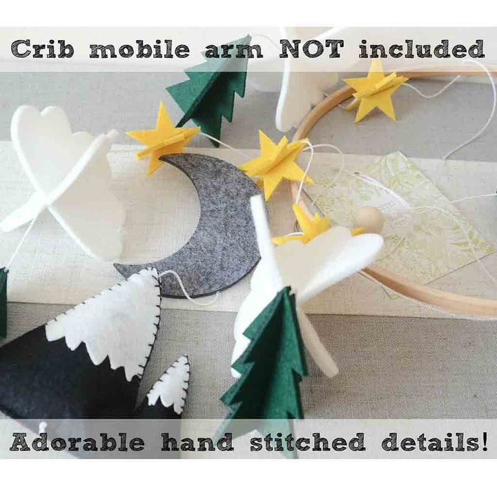 Woodland Baby Crib Mobile with 3D Felt Nursery Decor